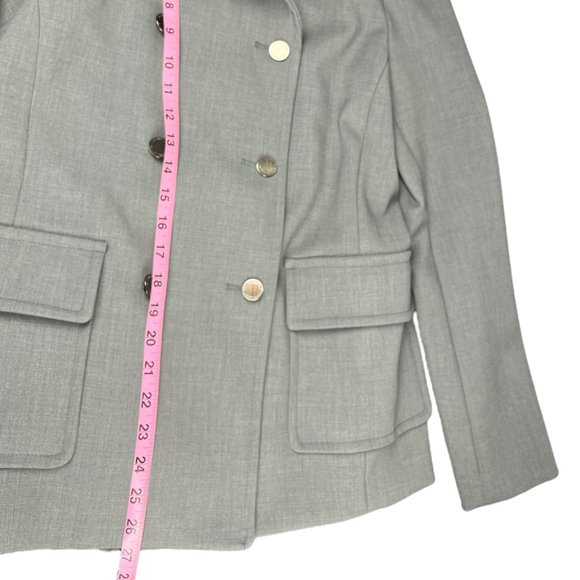 Liz Claiborne Double Breasted Military Style Jacket in light Grey size small - Picture 13 of 15